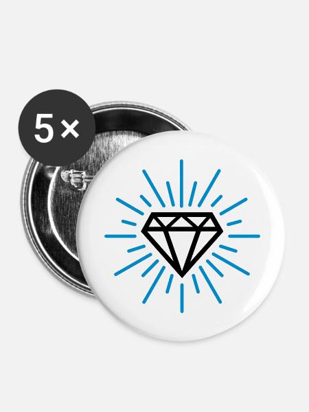 Diamant - Buttons klein 25 mm (5er Pack) - Weiß