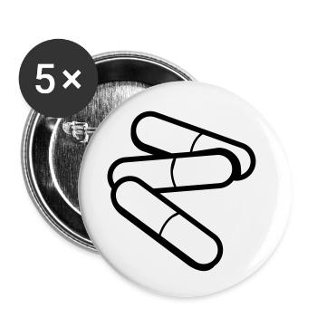 Pillen - Buttons klein 25 mm (5er Pack) - Weiß - Vorne