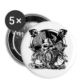 Odin Father of the Gods - Viking Gift - Buttons small 1''/25 mm (5-pack) - white - Front