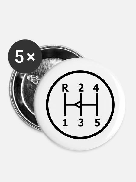 autos - Buttons klein 25 mm (5er Pack) - Weiß