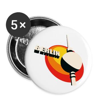 Berlin Fernsehturm retro - Buttons klein 25 mm (5er Pack) - Weiß - Vorne