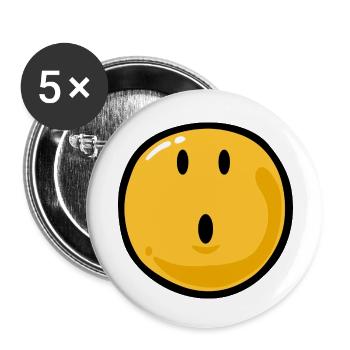 Smiley surprised - Lot de 5 petits badges (25 mm) - blanc - Devant