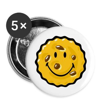 Smiley Chocklate Chip Biscuit - Lot de 5 petits badges (25 mm) - blanc - Devant