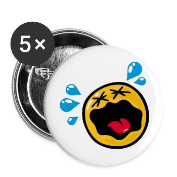 Smiley Sadness Hysteria - Buttons klein 25 mm (5er Pack) - Weiß - Vorne