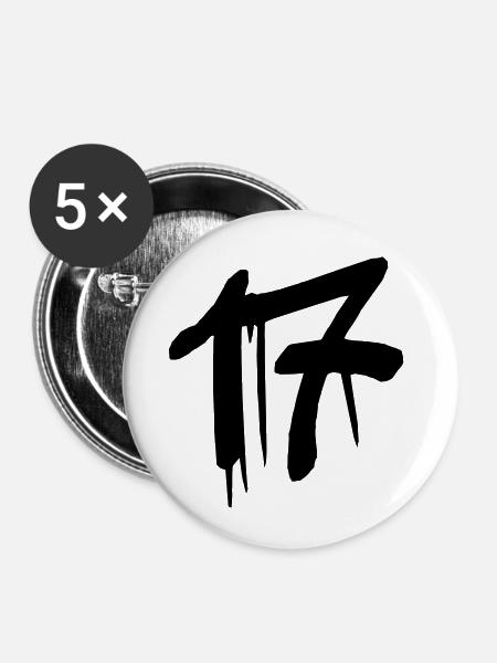 17 - Buttons klein 25 mm (5er Pack) - Weiß