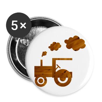 traktor landwirtschaft spielzeug - Buttons klein 25 mm (5er Pack) - Weiß - Vorne