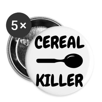 Cereal Killer - Humor - Funny - Joke - Friend - Buttons small 1''/25 mm (5-pack) - white - Front