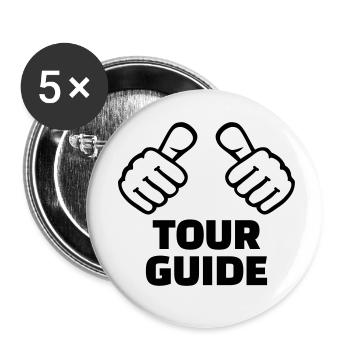 Reiseleiter - Buttons klein 25 mm (5er Pack) - Weiß - Vorne