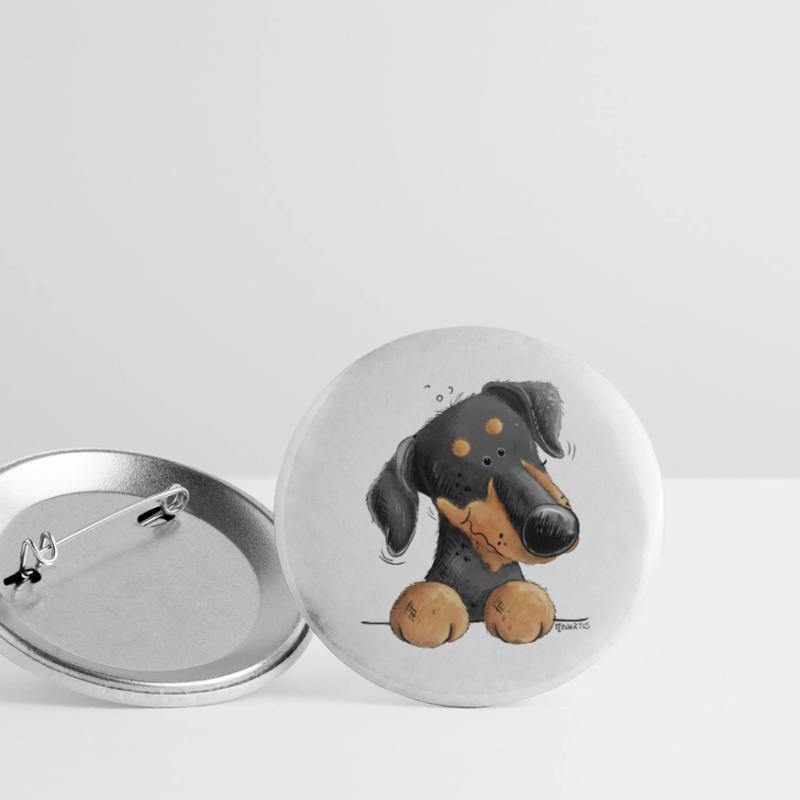 Lustiger Dobermann Oder Pinscher I Hund Comic Buttons klein 25 mm (5er Pack)