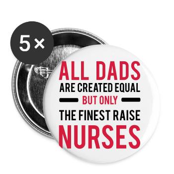 Dad of Nurse - Buttons small 1''/25 mm (5-pack) - white - Front