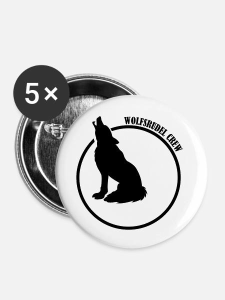 wolfsrudel_crew_01 - Buttons klein 25 mm (5er Pack) - Weiß