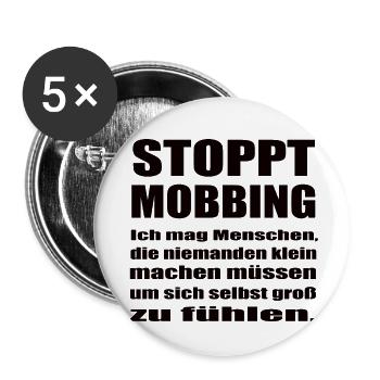 Gegen Mobbing - Buttons klein 25 mm (5er Pack) - Weiß - Vorne