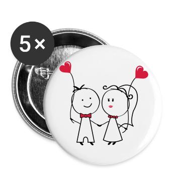 ehepaar_1 - Buttons klein 25 mm (5er Pack) - Weiß - Vorne