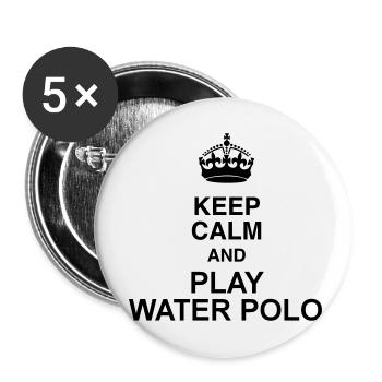 Wasserball / Waterpolo / Water Polo / Sport - Buttons klein 25 mm (5er Pack) - Weiß - Vorne