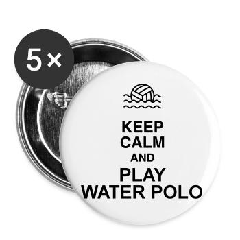 Wasserball / Waterpolo / Water Polo / Sport - Buttons klein 25 mm (5er Pack) - Weiß - Vorne
