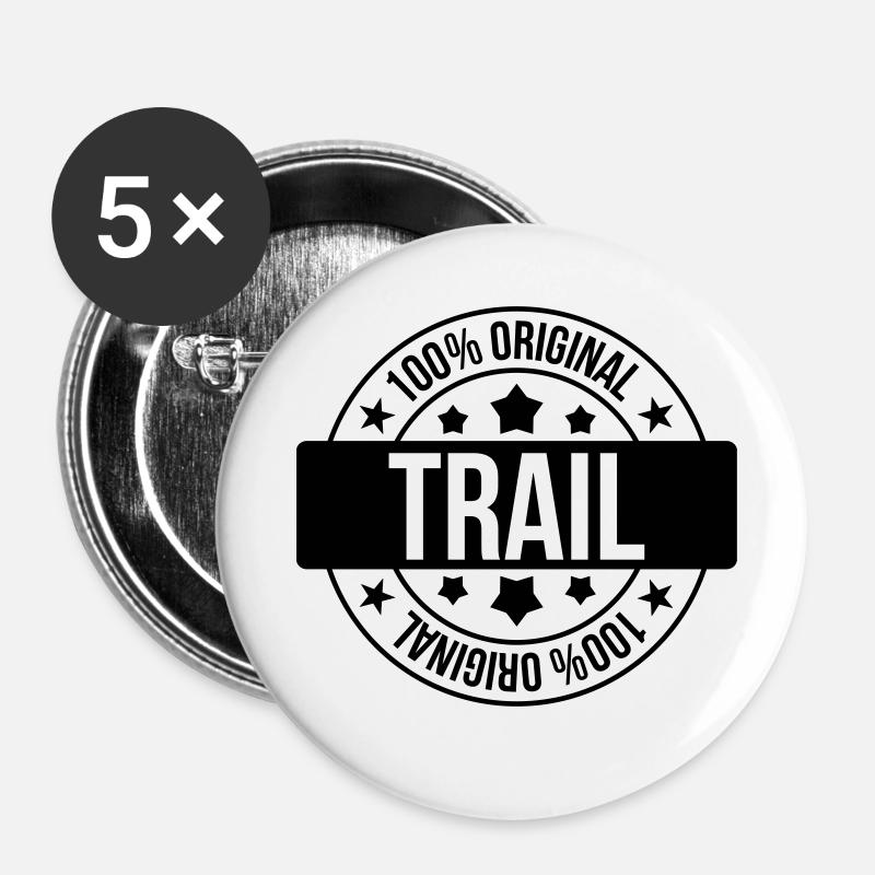 Course à Pied / Running / Jogging / Coureur - Lot de 5 petits badges (25 mm) - blanc