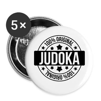 Judo / Judoka / Sport / Fight / Fighter / Strong - Buttons small 1''/25 mm (5-pack) - white - Front