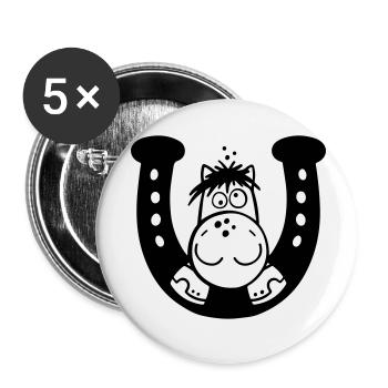 Cute Horse - Buttons small 1''/25 mm (5-pack) - white - Front