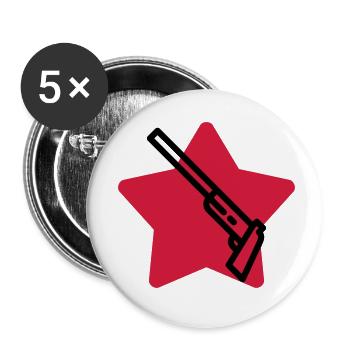 Tir Sportif Tireur Sport Sportif Athlète - Lot de 5 petits badges (25 mm) - blanc - Devant