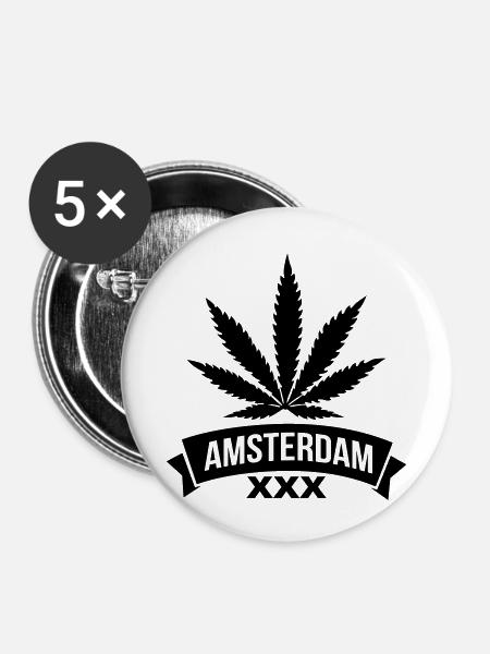 amsterdam - Buttons klein 25 mm (5er Pack) - Weiß