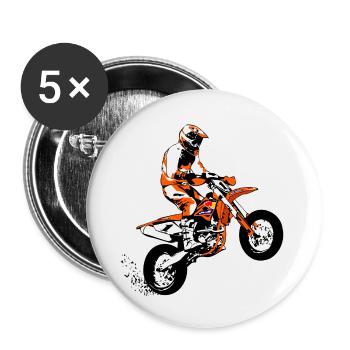 Supermoto Racer - Supermotard - Lot de 5 petits badges (25 mm) - blanc - Devant
