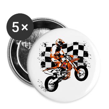 Supermoto Racing - Supermotard - Lot de 5 petits badges (25 mm) - blanc - Devant