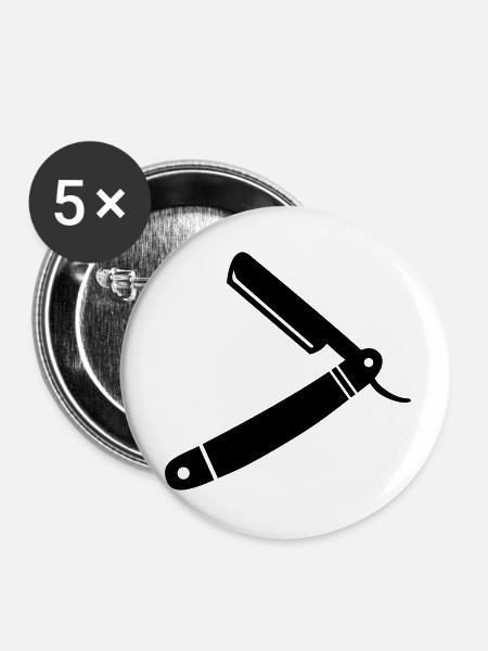 barber - Buttons klein 25 mm (5er Pack) - Weiß
