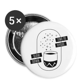 time to hygge - slow down - Buttons small 1''/25 mm (5-pack) - white - Front