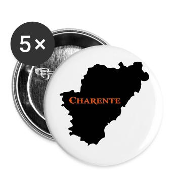 charente - Lot de 5 petits badges (25 mm) - blanc - Devant