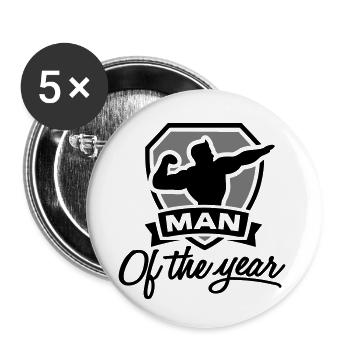 Man of the year 2 clr - Buttons small 1''/25 mm (5-pack) - white - Front