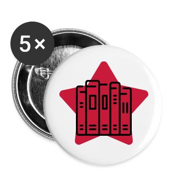 Library Librarian Bibliothek Bibliothèque Biblio - Buttons small 1''/25 mm (5-pack) - white - Front