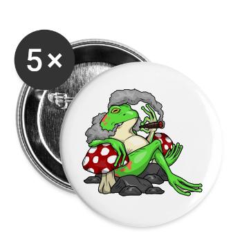 Frosch Zigarre - Buttons klein 25 mm (5er Pack) - Weiß - Vorne