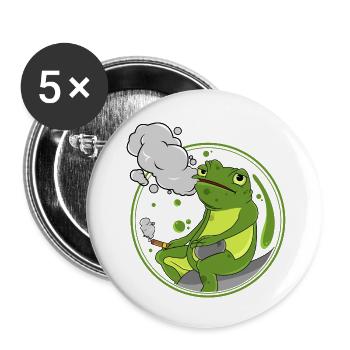 Frosch Zigarre - Buttons klein 25 mm (5er Pack) - Weiß - Vorne