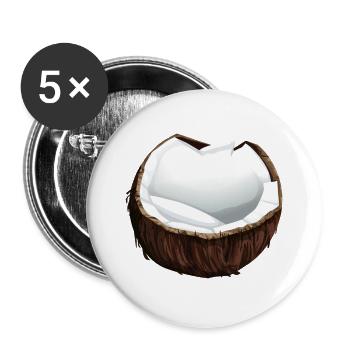 Coconut Coconut Coconut Fruit - Buttons small 1''/25 mm (5-pack) - white - Front