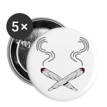 kiffen joints design - Buttons klein 25 mm (5er Pack) - Weiß - Vorne