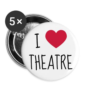 Theater / Theatre / Théâtreux / Acteur - Lot de 5 petits badges (25 mm) - blanc - Devant