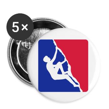 quadrat rot blau logo freeclimber gipfelstuermer k - Buttons klein 25 mm (5er Pack) - Weiß - Vorne