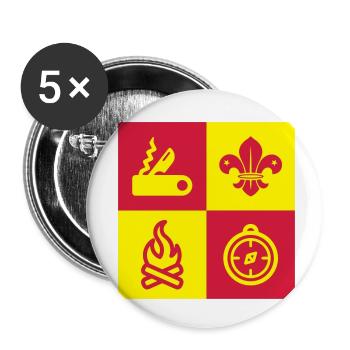 scout / scouting / scoutisme / guide - Lot de 5 petits badges (25 mm) - blanc - Devant