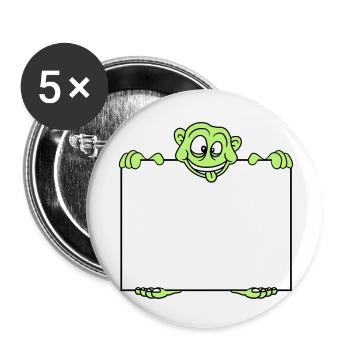bouclier monstre tenir zone de texte écriture vide fl - Lot de 5 petits badges (25 mm) - blanc - Devant