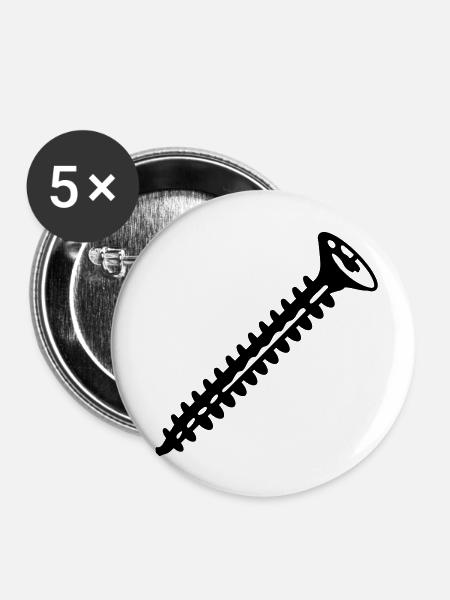 Schraube - Buttons klein 25 mm (5er Pack) - Weiß