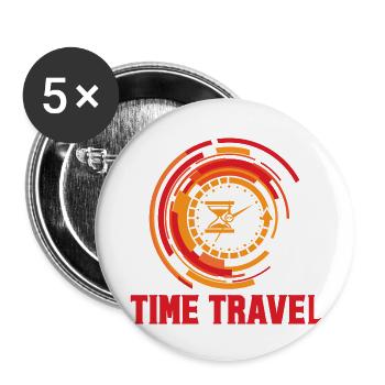 Zeitreise Zeitmaschine Zukunft Futurisische Stadt - Buttons klein 25 mm (5er Pack) - Weiß - Vorne