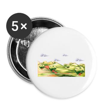 Countries Yorkshire - Buttons small 1''/25 mm (5-pack) - white - Front