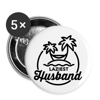 Laziest husband - Lot de 5 petits badges (25 mm) - blanc - Devant