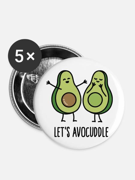 Let's avocuddle - Buttons klein 25 mm (5er Pack) - Weiß