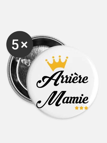Großmütter / Oma / Mami / Großmutter / Mamy - Buttons klein 25 mm (5er Pack) - Weiß