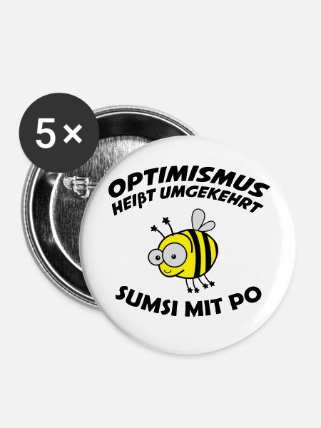 sumsi_mit_po_01 - Buttons klein 25 mm (5er Pack) - Weiß