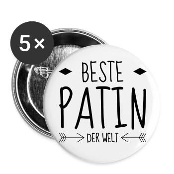 Godmother Patin Marraine Baby Bébé Family - Buttons small 1''/25 mm (5-pack) - white - Front