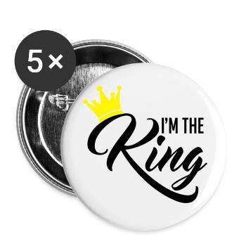 I'm the King - Buttons klein 25 mm (5er Pack) - Weiß - Vorne