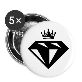 diamond crown - Buttons klein 25 mm (5er Pack) - Weiß - Vorne