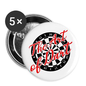 Darts Kunst Dart Dartboard 180 - Buttons klein 25 mm (5er Pack) - Weiß - Vorne